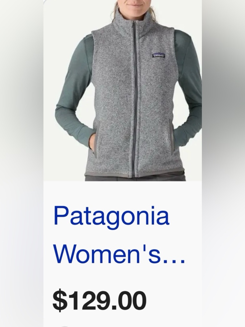 Patagonia Gray Better Sweater Fleece  Vest Woman’s size Medium - Picture 2 of 7
